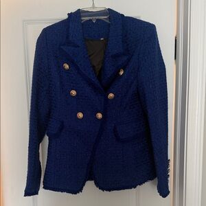 Women's Royal Blue Double-Breasted Jacket